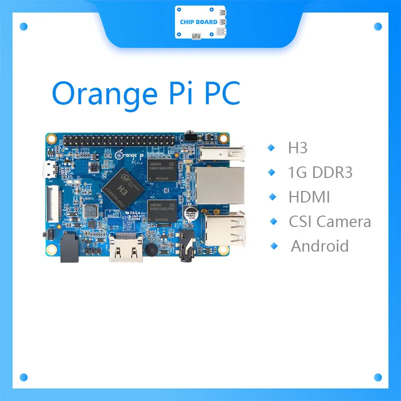 Orange Pi PC-tarjeta de desarrollo, H3 Quad-core 1GB, compatible con linux y android, venta al por mayor