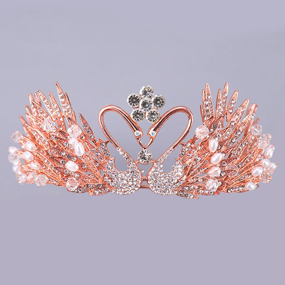 

Hot Selling Lovely Princess Crystal Tiaras and Crowns Headband Diadem Jewelry Fashion Rhinestones Wave Alloy Headwear