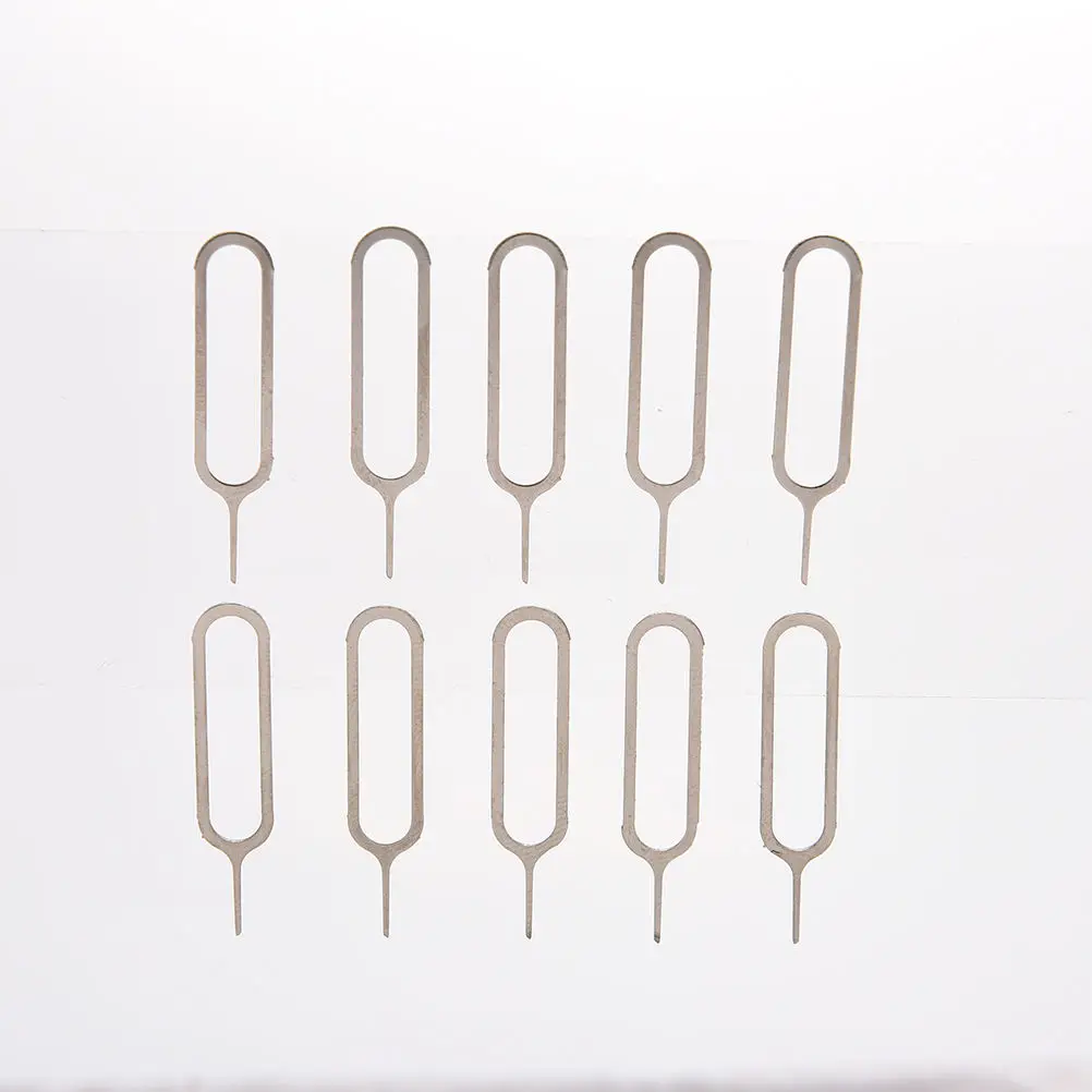 

Hot! 10pcs/set Sim Card Tray Removal Eject Pin Key Tool Stainless Steel Needle for huawei for iPhone iPad Samsung