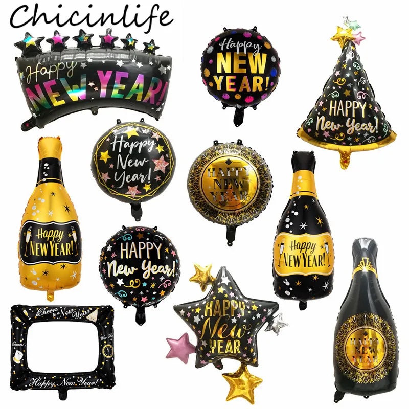 

1 шт., фольгированный шар в виде круглой винной бутылки с новогодней звездой, 2022