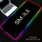 Игровой коврик для мыши Smiley Emotion со светодиодсветильник кой, размер XXL, RGB, большой чехол для клавиатуры, Нескользящий Резиновый базовый Коврик для компьютерного стола, игровой коврик для мыши