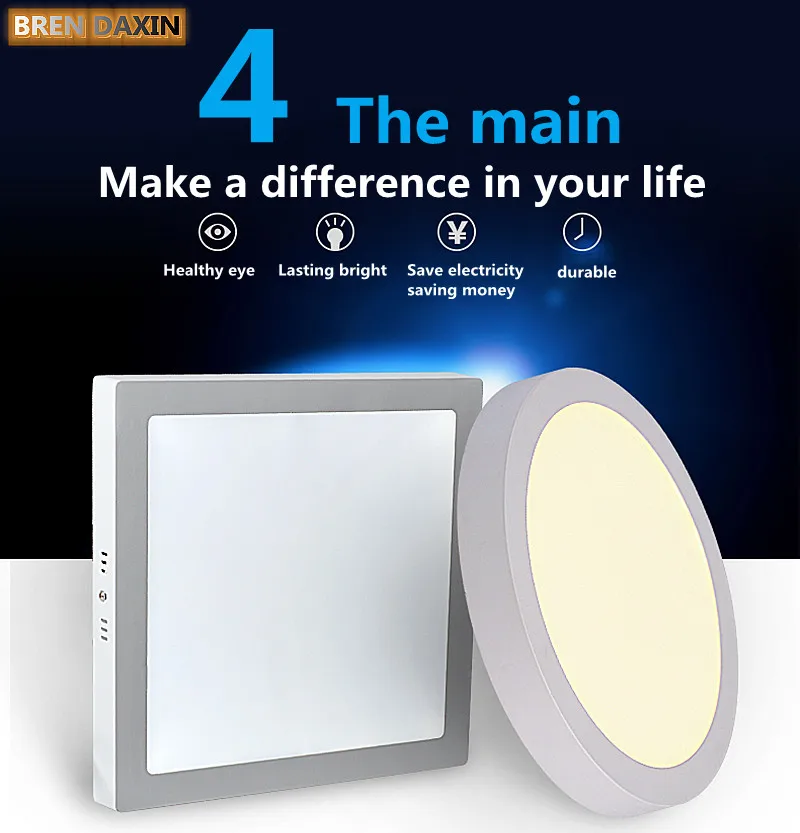 Круглые и квадратные светодиодный покрытием Панель светильники установленный