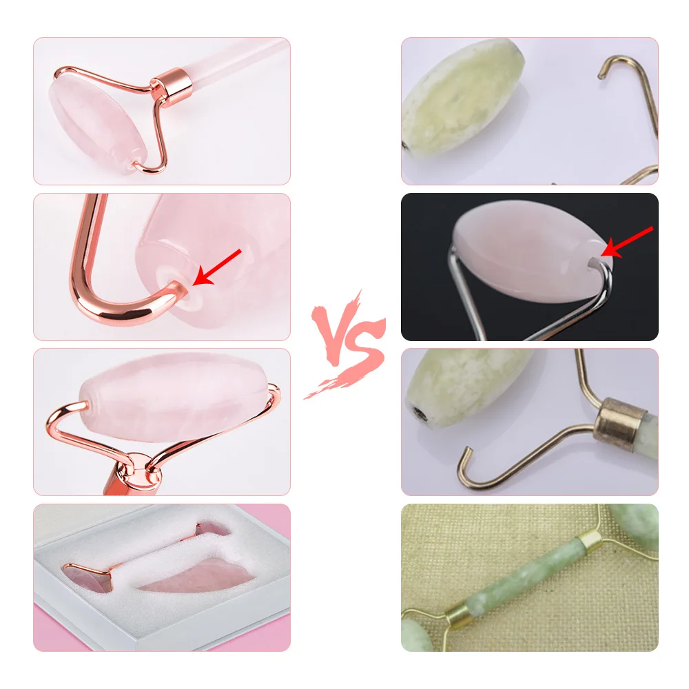 

Guasha Face Lifting Massager Natural Rose Quartz Jade Roller Facial Massage Tool Anti Wrinkle Skin Tightening Beauty Tools Gift