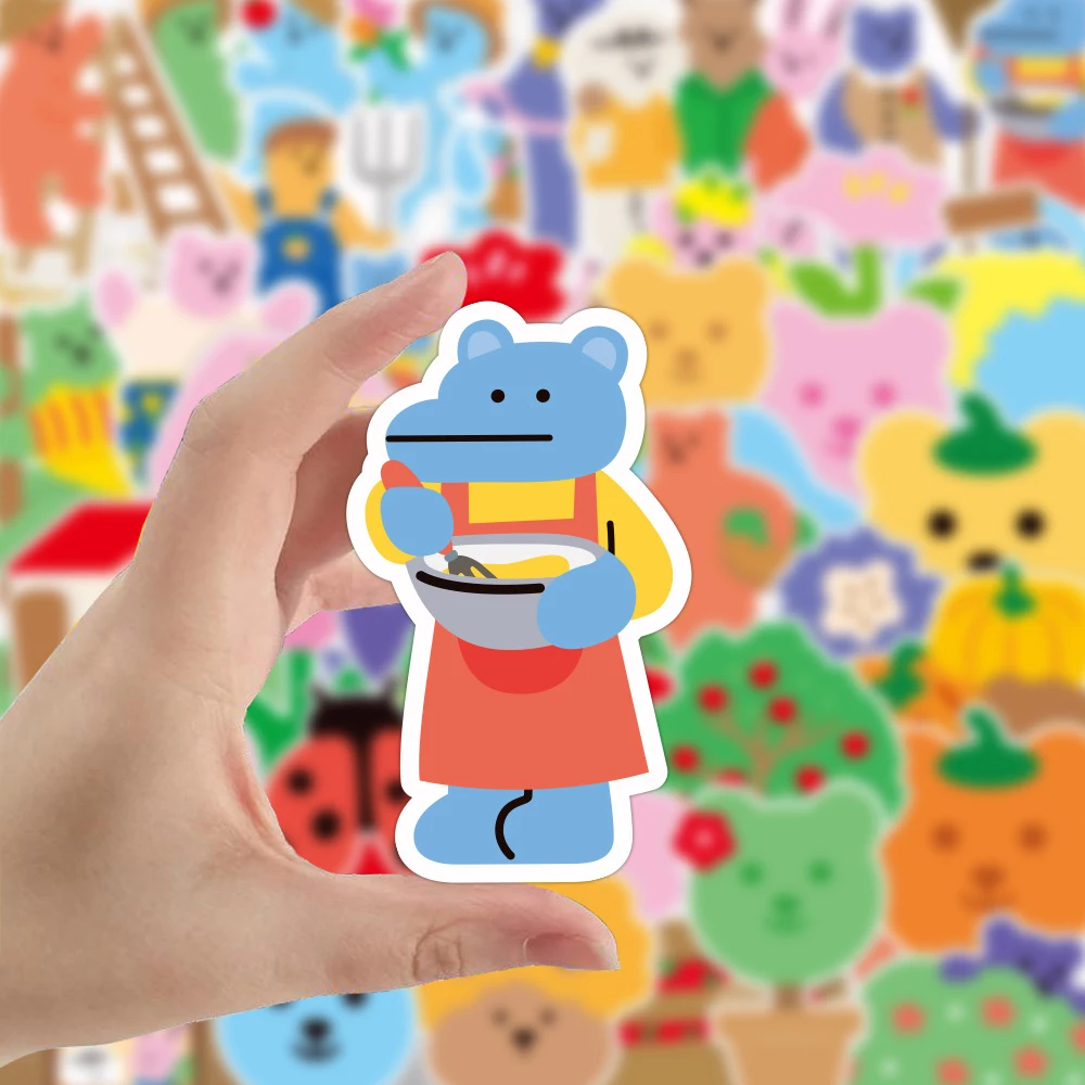 50 шт. в Корейском стиле наклейка с медведем для фотоальбома мотоциклетный шлем