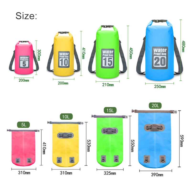 Outdoor Rivers Trekking Bags Waterproof Ultralight Camping Hiking Dry Drifting Skiing Kayaking Swimming Backpack Bag