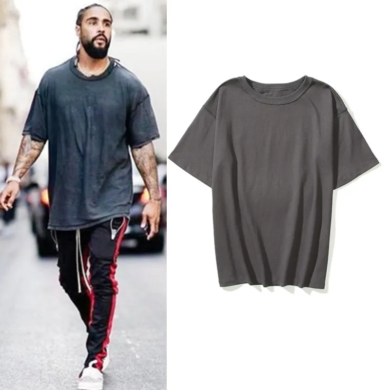 

2021 Summer men's short-sleeved loose T-shirts retro distressed tops T shirts