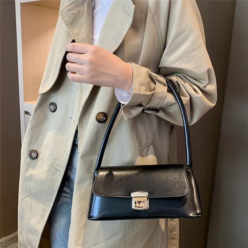 Ретро сумка сумки на плечо для женщин из искусственной кожи сумочка багет