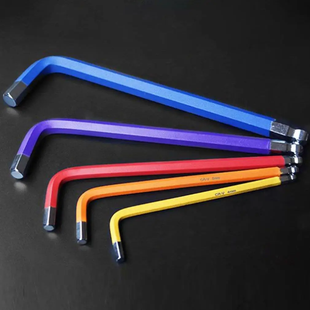 

9Pcs 1.5mm-10mm Color Coded Ball-End Hex Allen Key L Wrench Set Torque Long Metric With Sleeve Hand Tools Bicycle Accessories