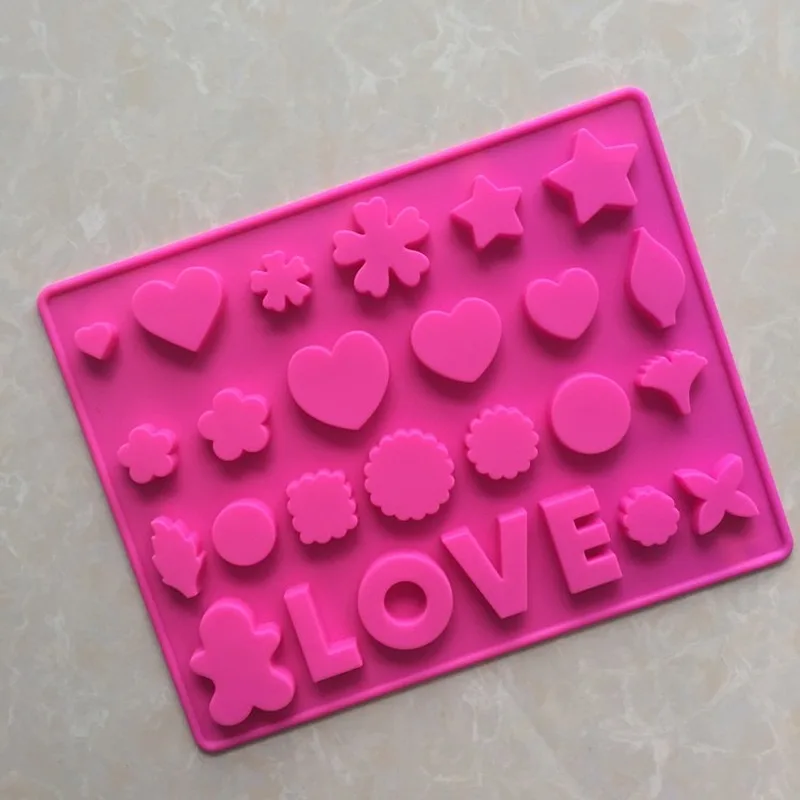 Любовь Английский алфавит цветок силиконовые формы шоколада льда лоток плесень