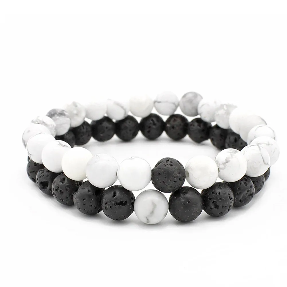 Горячие 2 шт./компл. пары расстояние браслет из натурального камня Йога бисера для