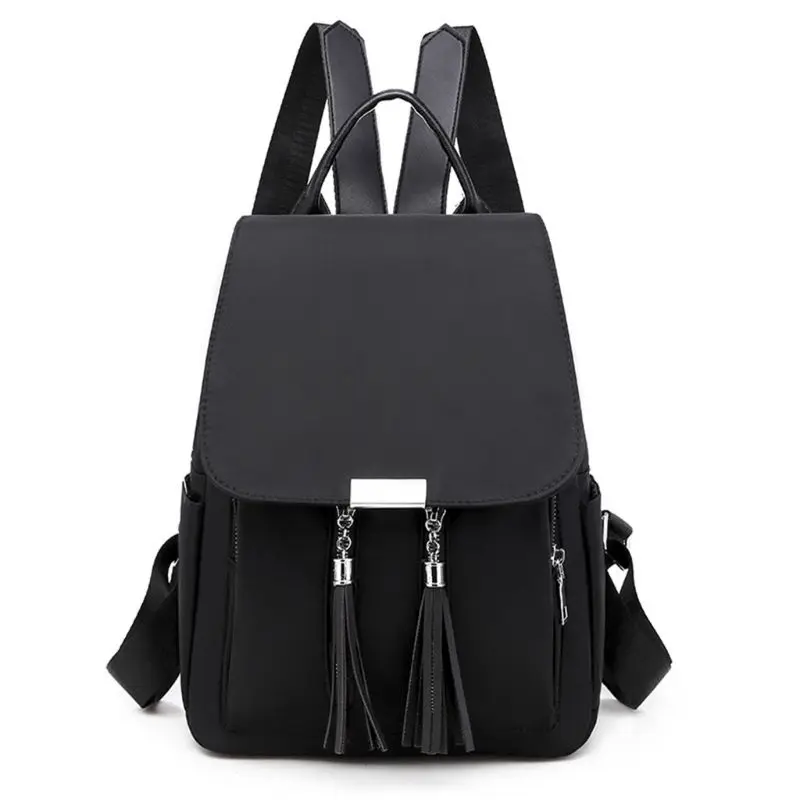 

Women's Fashion Nylon Backpack Travel Daypack Tassel Anti-theft College School Shoulder Bag Rucksack 066F