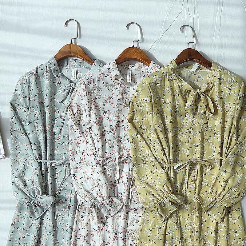 Новинка 2019 темпераментное женское шифоновое приталенное платье со стоячим