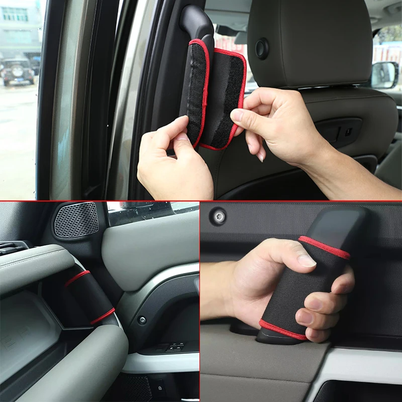 

ABS Cotton Car Door Inner handle Protective Cover Trim For Land Rover Defender 110 2020 Car Handle Protection Cover Accessories