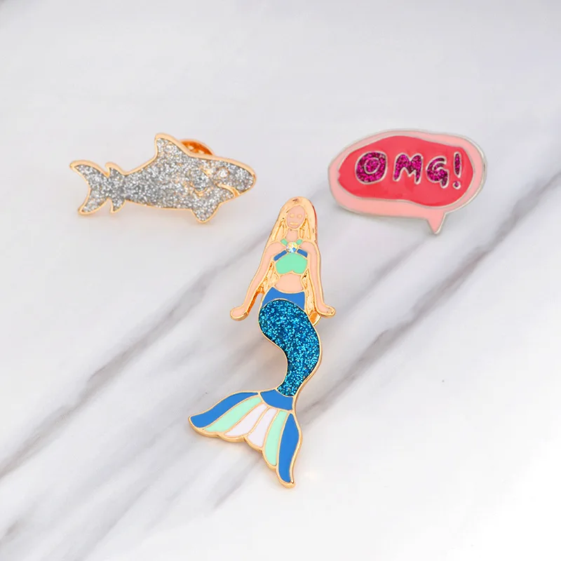Креативные Мультяшные броши брошь в форме капли масла русалки креативная