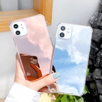 makeup mirror tpu case for iphone xs max xr 12 11 pro max luxury clear shockproof cover for iphone 11 with free hydrogel film