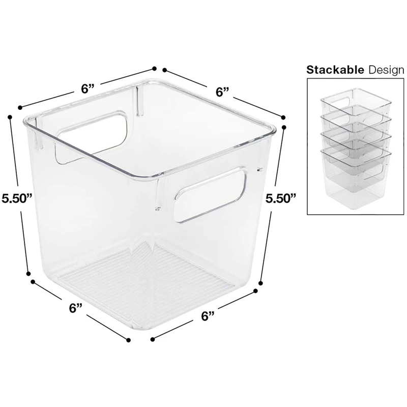 

4 Pcs Plastic Storage Box Bin Containers for Kitchen Food & 1 Pcs 360 Degree Rotatable Storage Box