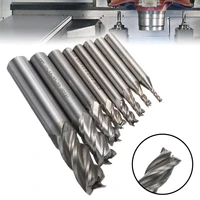 8pcs hss carbide straight shank milling cutter kit set 4 flute end mill cnc cutter drill bit tool 2345681012mm