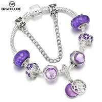 brace code european charm temperament purple charm beads ladies jewelry engagement party holiday gift bracelet