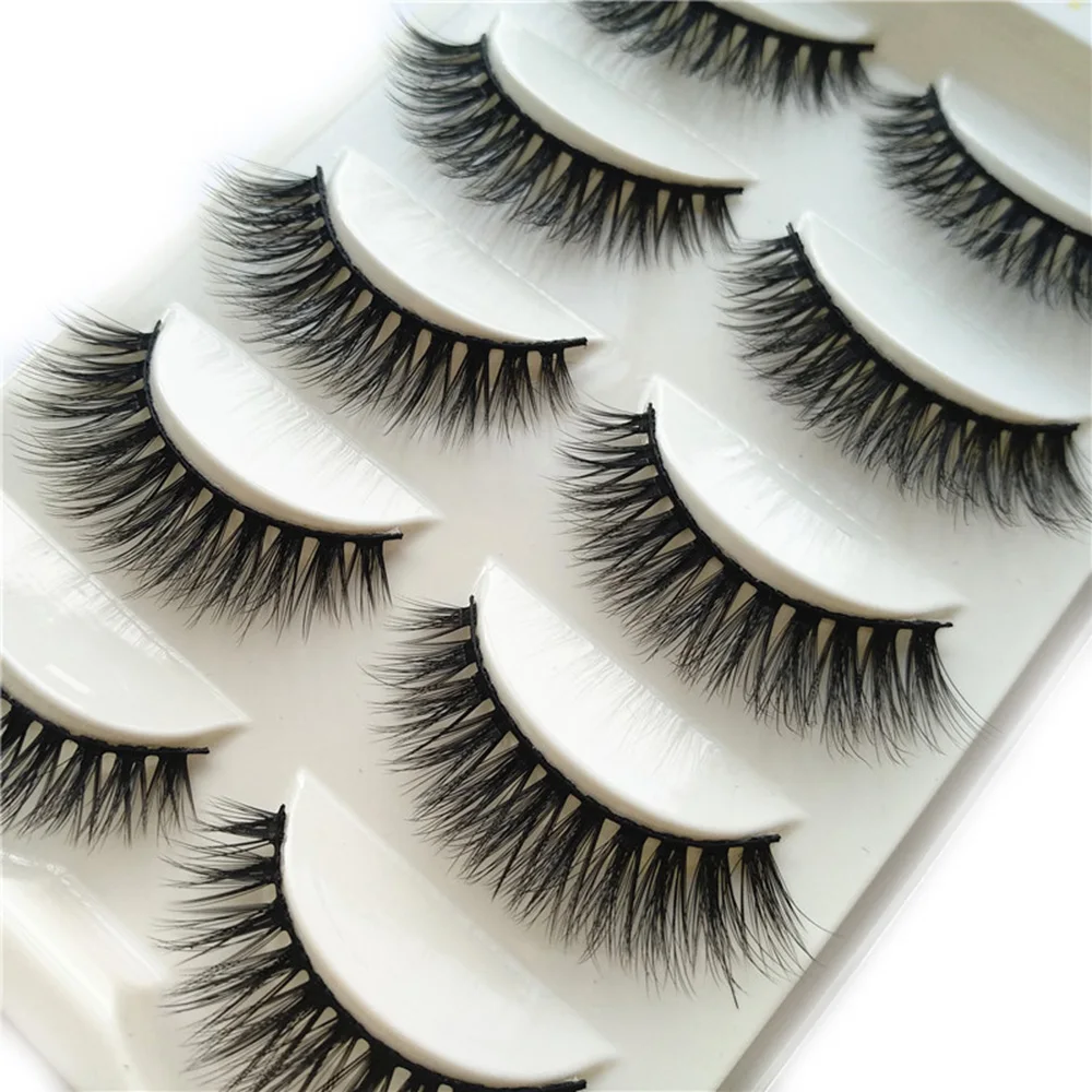 5 пар 3D накладные ресницы из искусственной норки тонкие пушистые многослойные