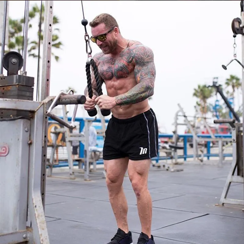 Шорты мужские спортивные для фитнеса и бодибилдинга дышащие короткие штаны