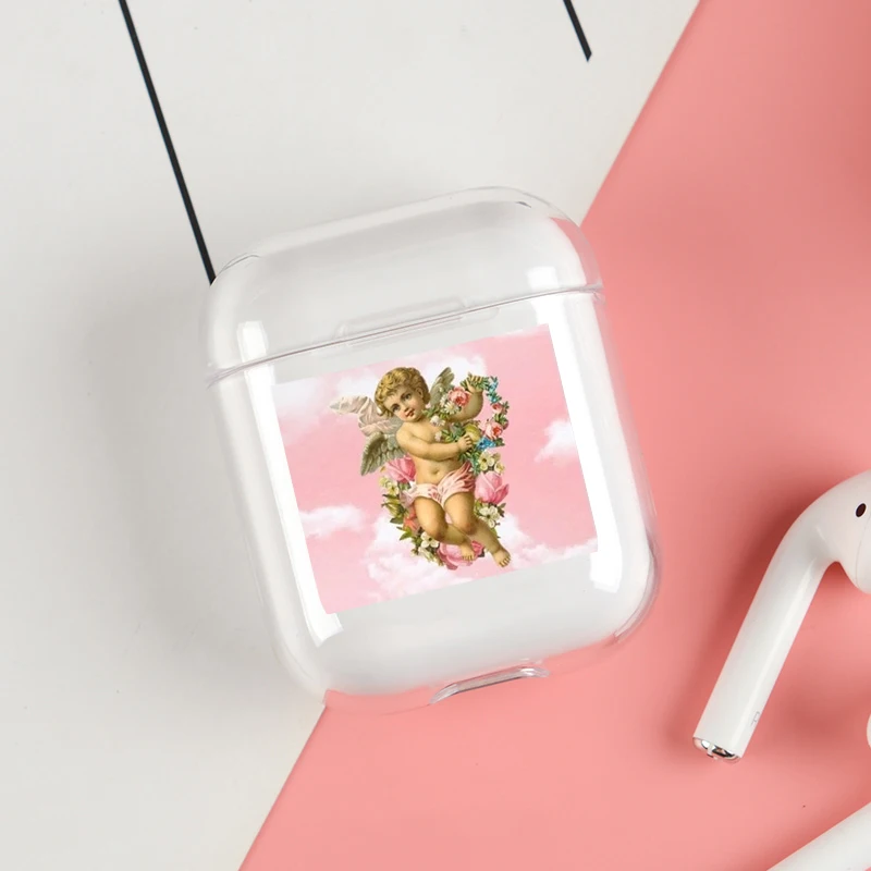 Мягкие милые наушники чехол для Apple airpods чехол Роскошный ангел ребенок прекрасный Air Pods чехол для Airpods 2 прозрачный, мягкий чехол