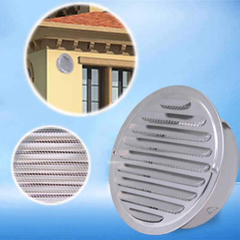 

80/100/120/160mm Stainless Steel Round Louver Air Vent Exterior Wall Outlet Ducting Ventilation Grilles Home Hardware Tool