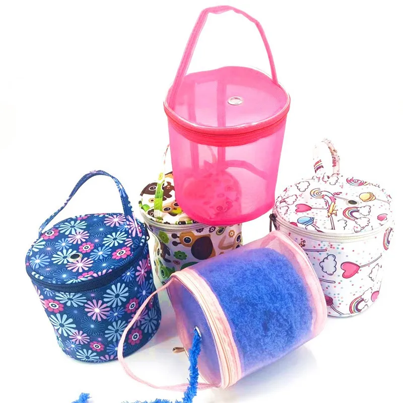 

Round Knitting Bag Crochet Yarn Storage Bag Empty Wool Yarn Crochet Sewing Needle Handbag Weaving Tool Tote Craft Storage Random