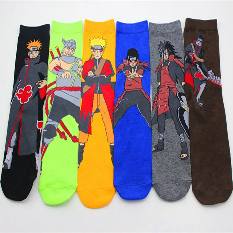 Носки с персонажами из мультфильмов Наруто, Akatsuki, Итачи, модные забавные носки, Hoshigaki Kisame, мужские носки, весна-лето