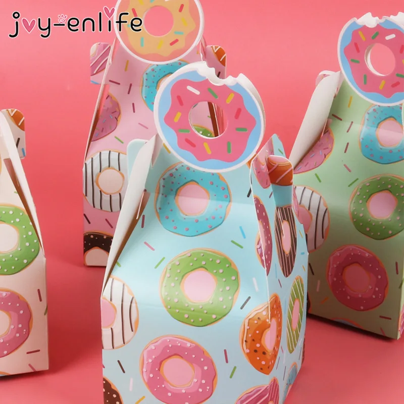 8 шт. бумажная коробка для конфет в виде пончика детского душа|Подарочные сумки и