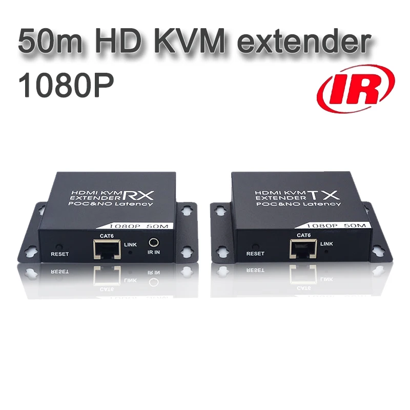 

HD KVM-удлинитель DC 12 В 1080P HDMI-совместимый удлинитель cat6/6A/7 50 метров поддерживает POC односторонний источник питания без потерь без задержки
