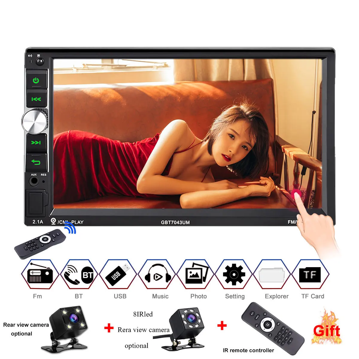 Авторадио 2 din 7 &quotсенсорный экран автомобильный стерео мультимидиа carro mp5 плеер