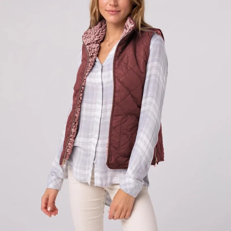 Women Furry Warm Vest 2019 Winter Black Casual Waistcoat Slim Sleeveless Jacket Solid Thermal Cotton Female Plus Size Coat | Женская