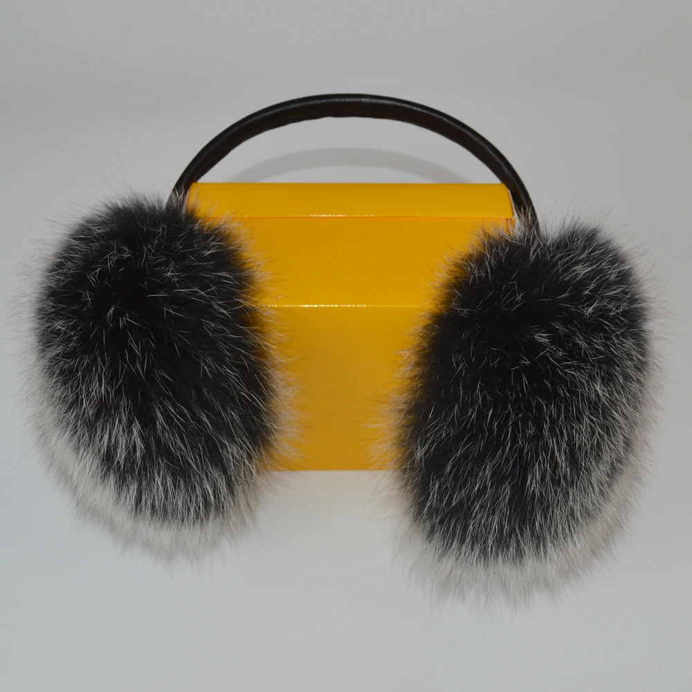 2020 брендовые Модные женские пушистые наушники из натурального Лисьего меха