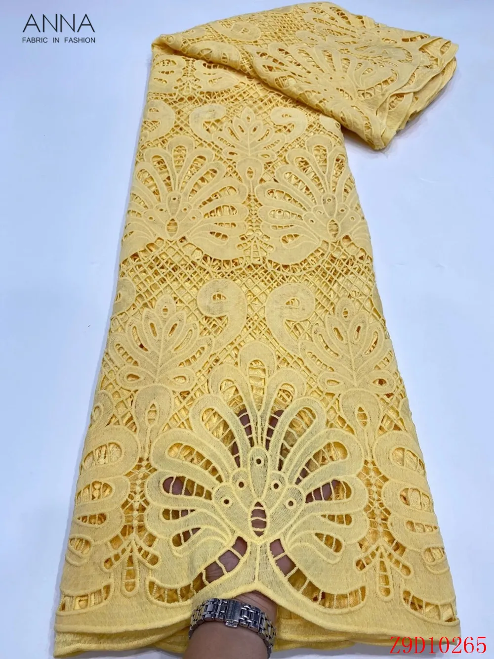 Анна новейшая небесно-голубая африканская кордовая кружевная Водорастворимая