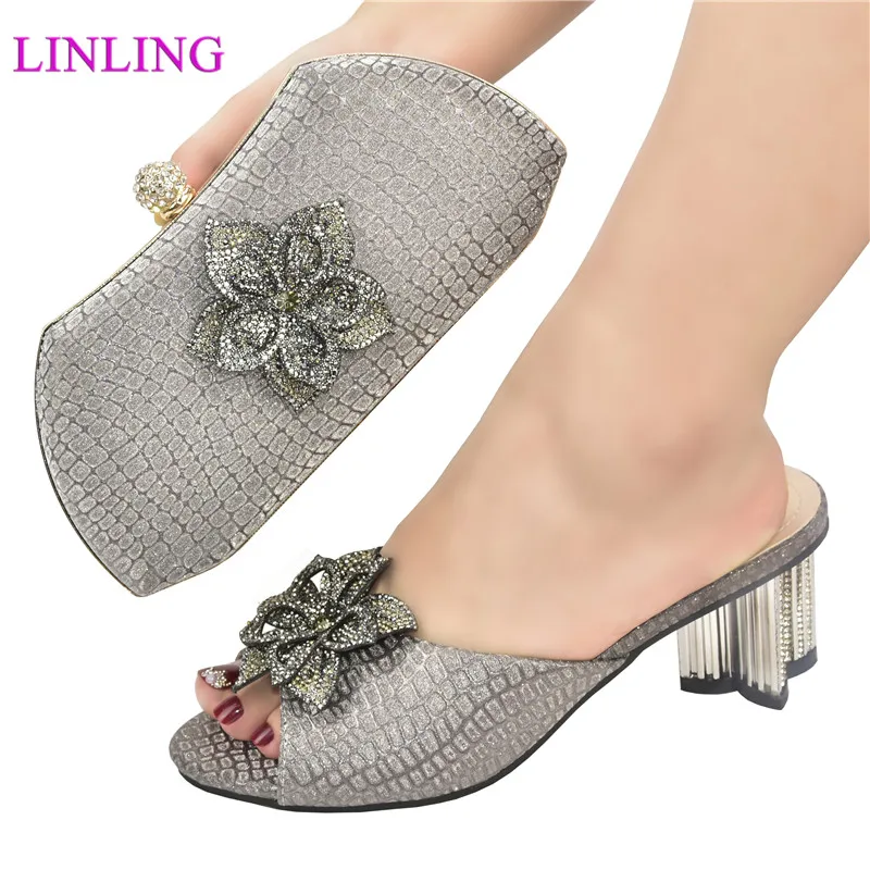 

New Shoes and Bag for Party Wedding Ladies Shoes and Sandals Luxury Brand Shoes Women Nigerian Women Wedding Shoes and Bag Set