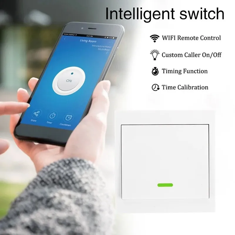 Wifi умный выключатель беспроводной сенсорный настенный питания доступный 10А/2200