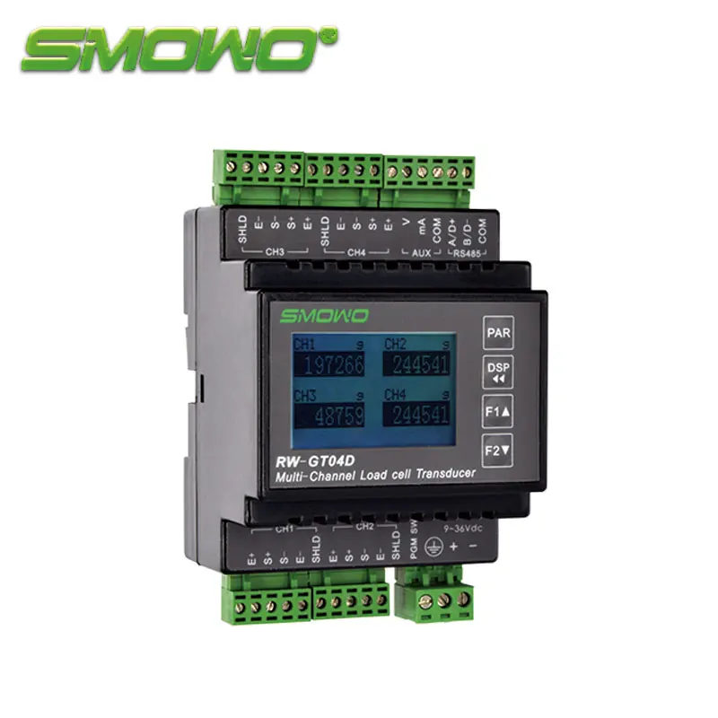 Макс. 4-канальный вход сигнала мВ RS232/RS485 выход Modbus RTU RW-GT04D с дисплеем на din-рейке |