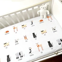 baby cot matress fitted sheet crib protective cover with elastic cotton cartoon print 12060cm children beddings customized size