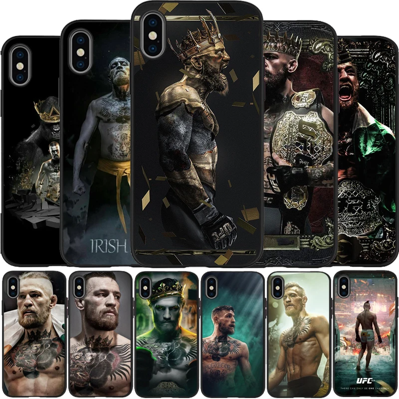 Мягкий силиконовый черный чехол Conor Mcgregor The King для телефона iPhone 5 5S SE 6 plus 7 8 X XR XS Max 11