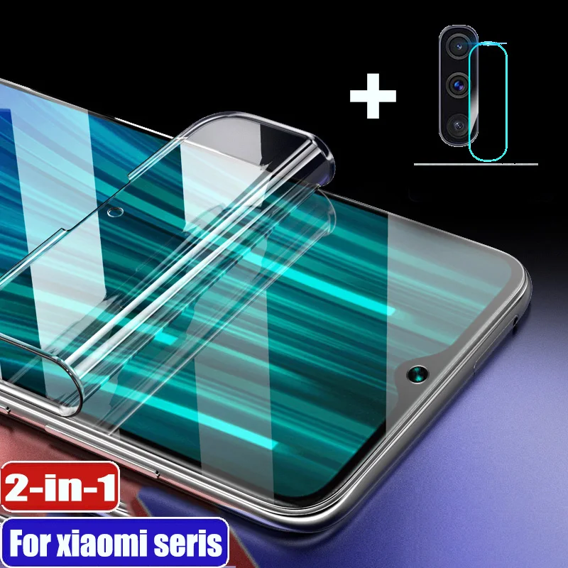 Гидрогелевая пленка не стекло 2 в 1 для Xiaomi Redmi note 9 pro 8 7 8t 7a 8a Y3 5 go K20 K30 защита