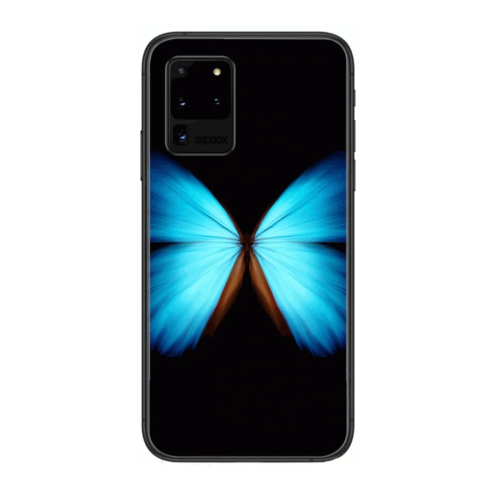 

butterfly Phone cover hull For SamSung Galaxy S 6 7 8 9 10 20 Plus Edge E 5G Lite Ultra black soft bumper