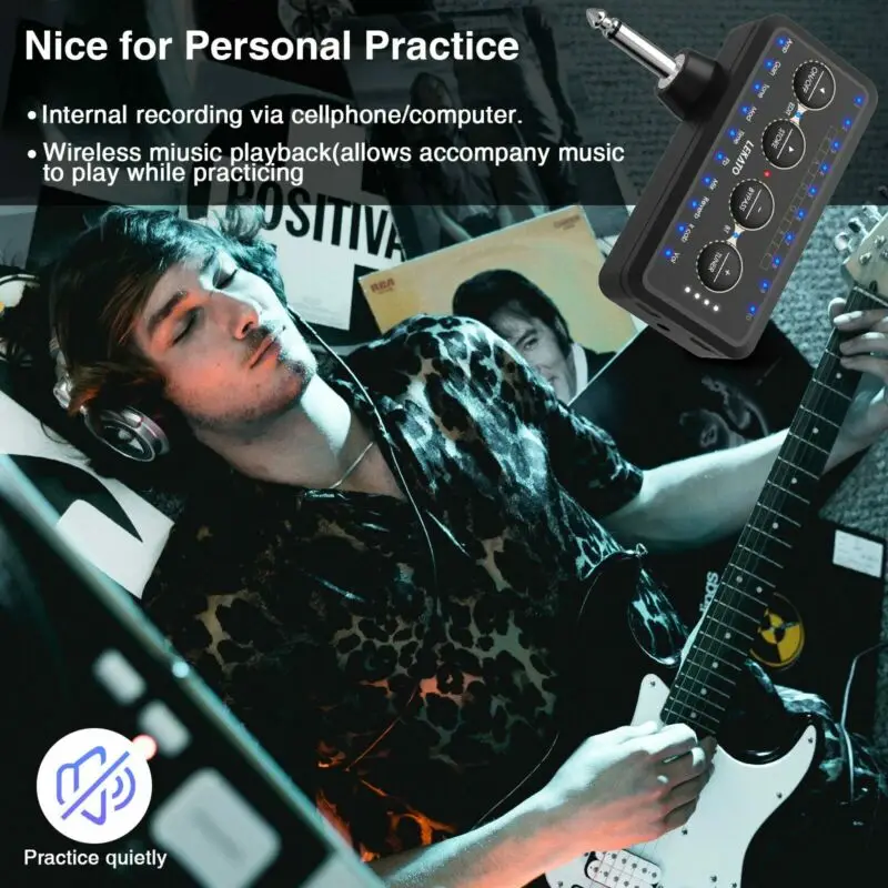 Lekato Guitar Amplifier Electric Guitar Effect Pedal Headphone Mini Amplifier Speakers Combo Amplifier Acoustic Plug Amp Pa-1 images - 6
