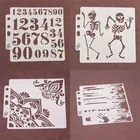 4 шт. спрей Скелет трафарет для скрапбукинга 