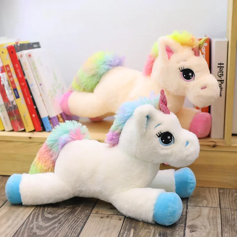 

40cm 60cm 80cm Rainbow Unicorn Plush Toys Kawaii Kids Toys Stuffed Cartoon Animal Baby Doll Children Christmas Birthday Gift