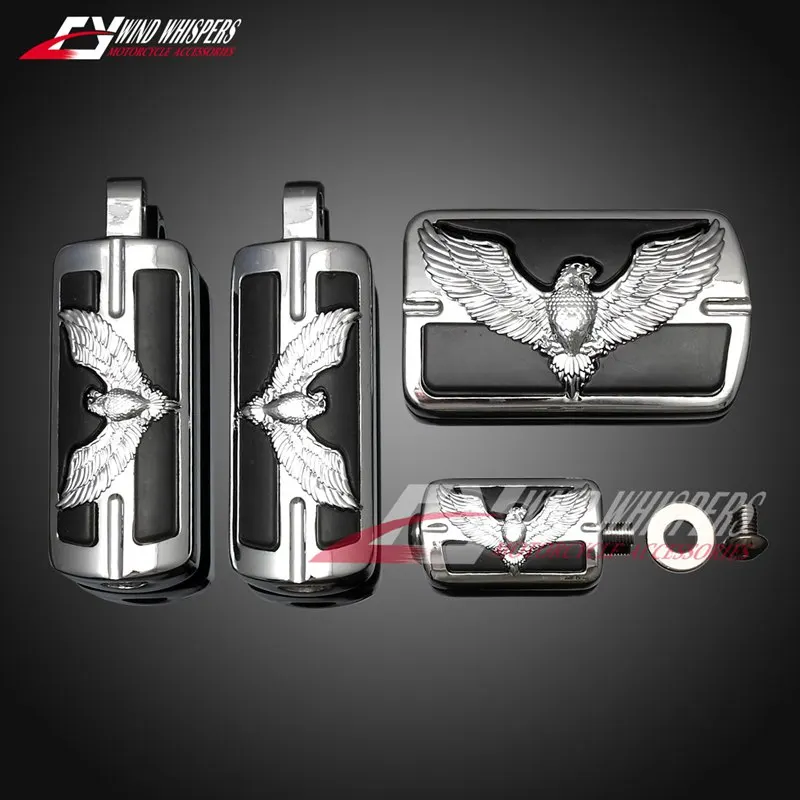 Накладки на педаль тормоза с логотипом Eagle для Harley 883 1200 XL Softail Fat Boy Electra Glide Dyna