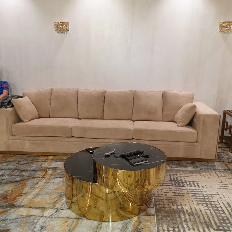 Высококачественный бархатный дизайнерский диван для гостиной на 8 мест | Мебель