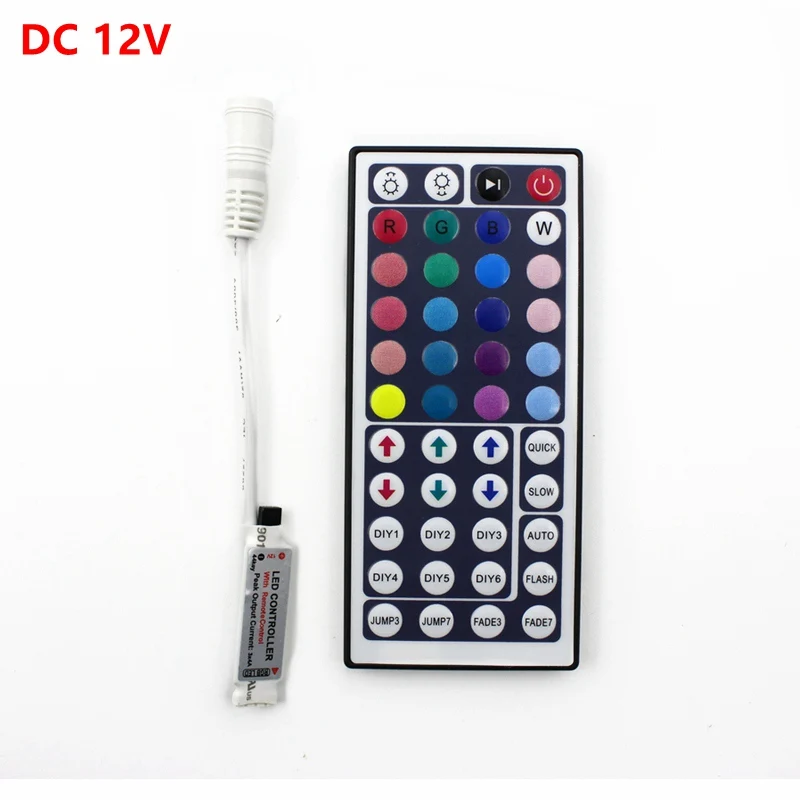 DC 12V 12A 3 ключа Мини светодиодный RGB контроллер Диммер драйвер для RGB 5050/3528/2835/5730/5630/3014 SMD Светодиодные ленты света - Цвет: IR Mini 44 Keys