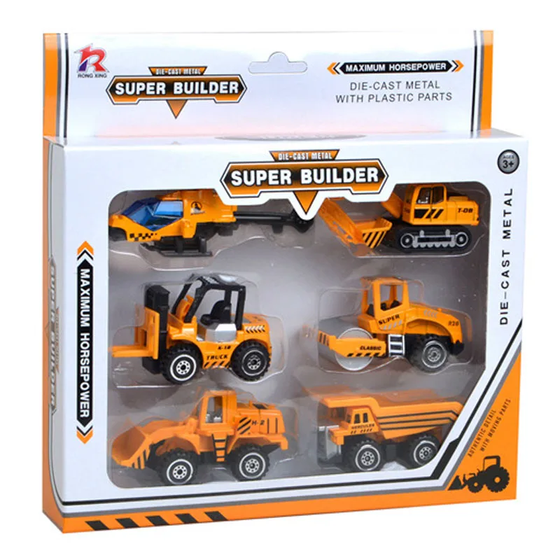 6 шт./Партия 1: 64 Детский автомобиль грузовик модель сплав инженерный трактор