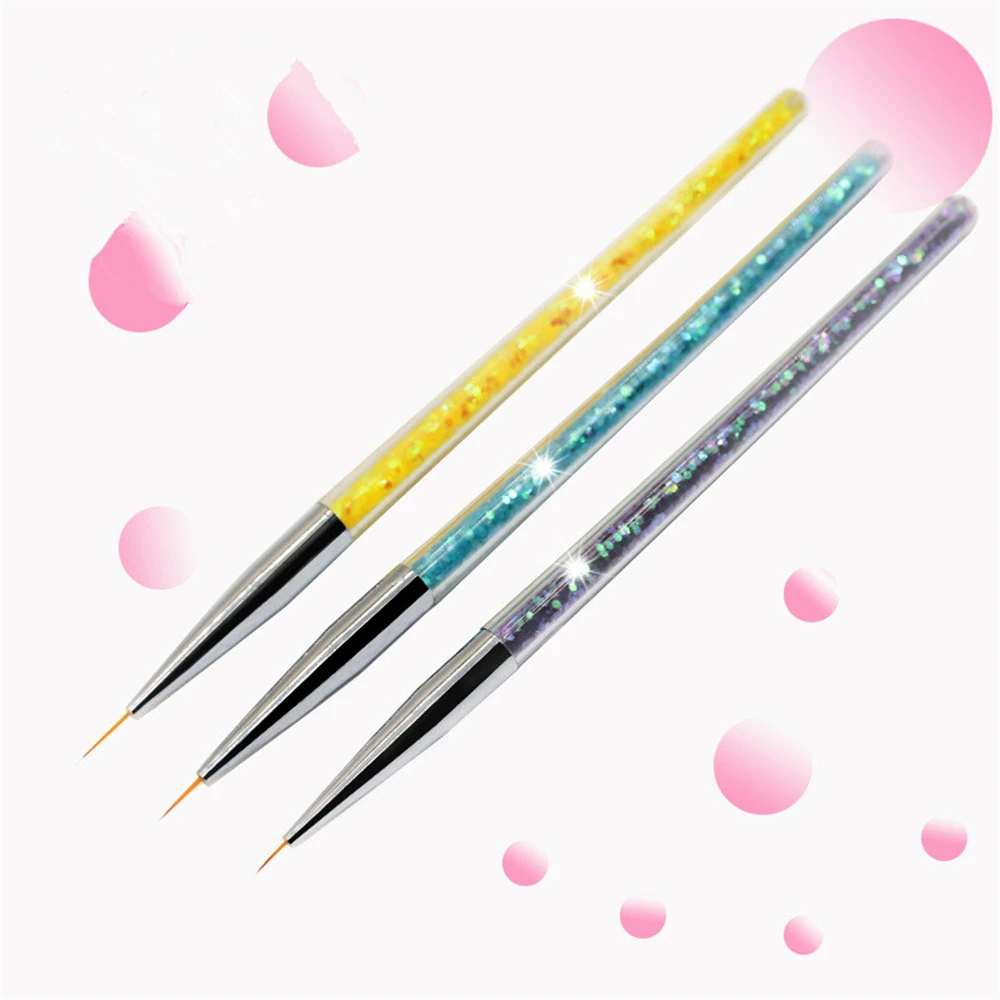 3 шт. 3D наконечники сделай сам кисти для акрилового УФ геля ногтей лайнер нейл