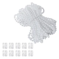 white plastic blind beaded chain cord 10m vertical roman roller shade blind repair with 20pcs ball chain connector clips